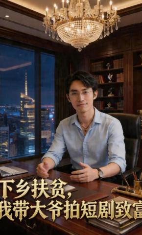 短剧《下乡扶贫，我带大爷拍短剧致富》海报