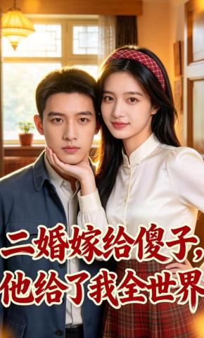 短剧《二婚嫁给傻子，他给了我全世界》海报