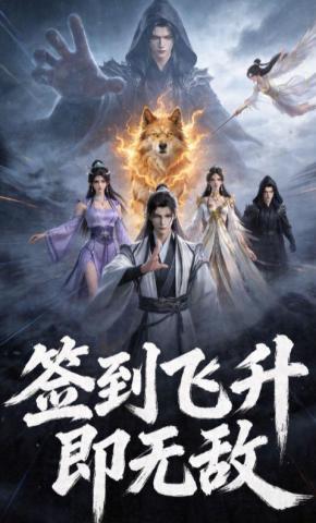 短剧《签到飞升即无敌》海报