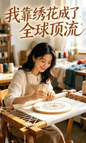 短剧《我靠绣花成了全球顶流》海报