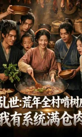 短剧《乱世：荒年全村啃树皮，我有系统满仓肉》海报