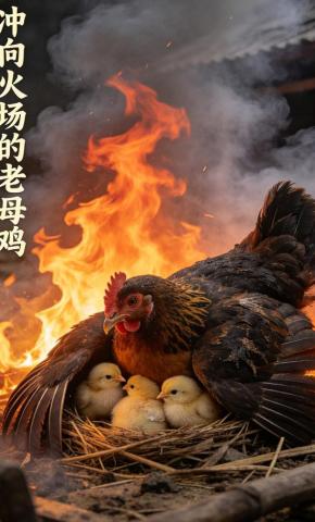 短剧《冲向火场的老母鸡》海报