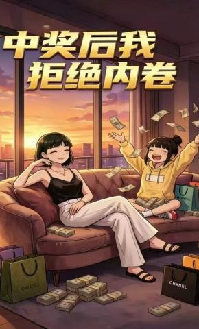 短剧《中奖后我拒绝内卷》海报