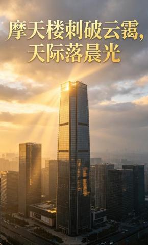 短剧《摩天楼刺破云霭，天际落晨光》海报