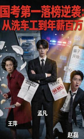 短剧《国考第一落榜逆袭：从洗车工到年薪百万》海报