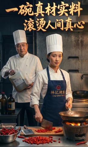 短剧《一碗真才实料，滚烫人间真心》海报