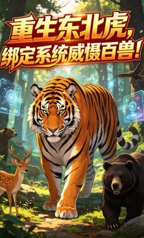 短剧《重生东北虎，绑定系统威慑百兽！》海报