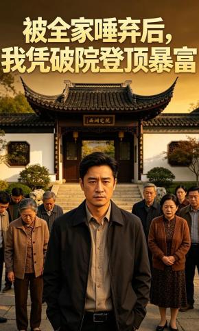 短剧《被全家唾弃后，我凭破院登顶暴富》海报