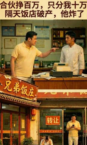 短剧《合伙挣百万只分我十万隔天饭店破产他炸了》海报