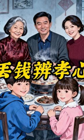 短剧《丢钱辨孝心》海报