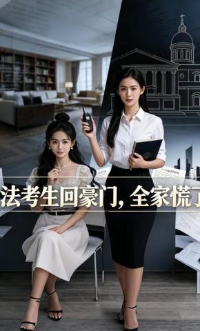 短剧《法考生回豪门，全家慌了》海报