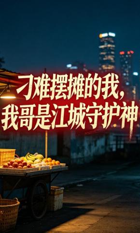 短剧《刁难摆摊的我，我哥是江城守护神》海报