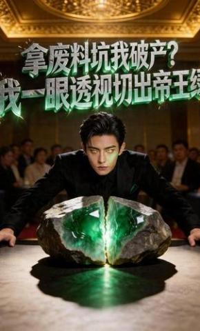 短剧《拿废料坑我破产？我一眼透视切出帝王绿》海报