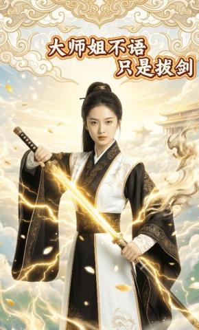 短剧《大师姐不语，只是拔剑》海报