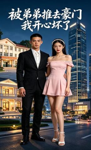 短剧《被弟弟推去豪门，我开心坏了》海报