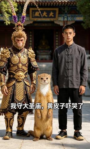 短剧《我守大圣庙黄皮子吓哭了》海报