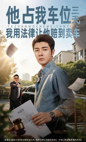 短剧《他占我车位三天，我用法律让他赔到卖车》海报
