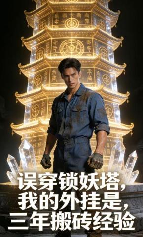 短剧《误穿锁妖塔，我的外挂是，三年搬砖经验》海报