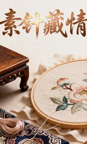 短剧《素针藏情》海报