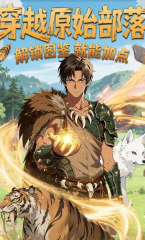 短剧《穿越原始部落，解锁图鉴就能加点》海报