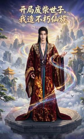 短剧《开局废柴世子，我造不朽仙族》海报