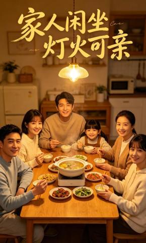 短剧《家人闲坐灯火可亲》海报