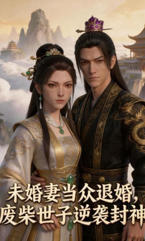 短剧《未婚妻当众退婚，废柴世子逆袭封神》海报