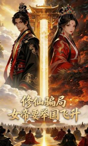 短剧《修仙骗局：女帝要举国飞升》海报