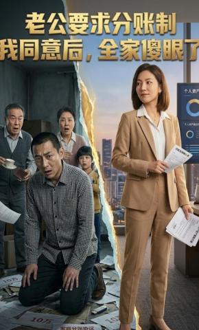 短剧《老公要求分账制，我同意后，全家傻眼了》海报