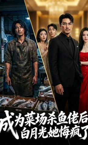 短剧《成为菜场杀鱼佬后，白月光她悔疯了》海报