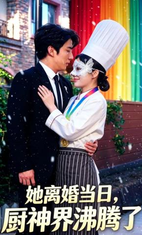 短剧《她离婚当日，厨神界沸腾了》海报