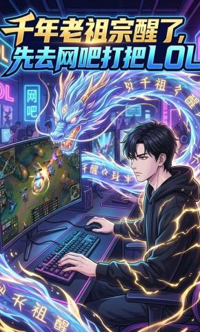 短剧《千年老祖宗醒了，先去网吧打把LOL》海报