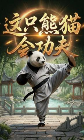 短剧《这只熊猫会功夫》海报