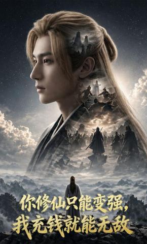 短剧《你修仙只能变强，我充钱就能无敌》海报