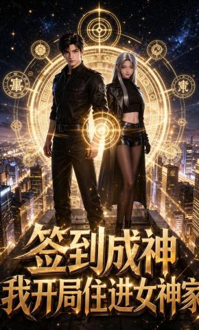 短剧《签到成神：我开局住进女神家》海报