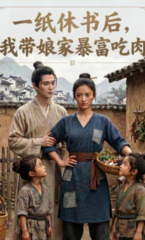 短剧《一纸休书后，我带娘家暴富吃肉》海报
