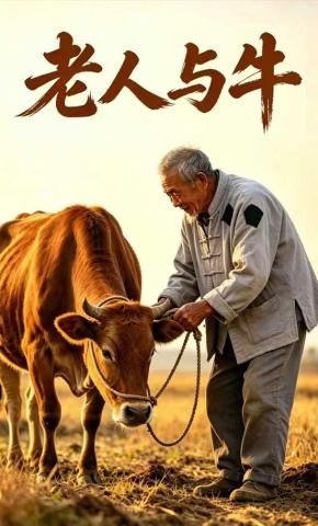 短剧《老人与牛》海报
