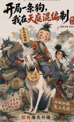 短剧《开局一条狗，我在天庭混编制》海报