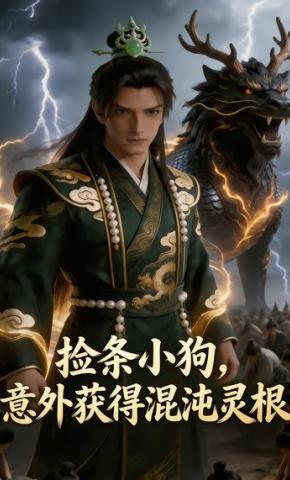 短剧《捡条小狗，意外获得混沌灵根》海报