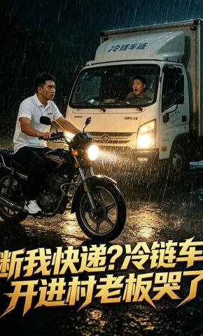 短剧《断我快递？冷链车开进村老板哭了》海报