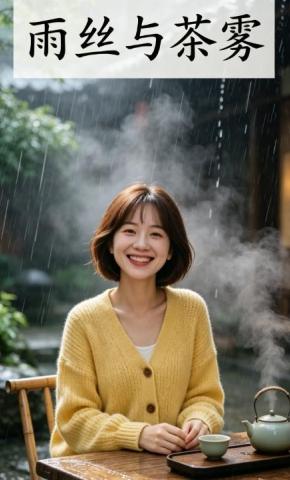 短剧《雨丝与茶雾》海报