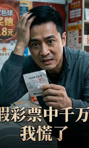 短剧《假彩票中千万，我慌了》海报