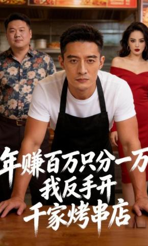 短剧《年赚百万只分一万，我反手开千家烤串店》海报