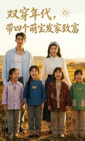 短剧《双穿年代，带四个萌宝发家致富》海报