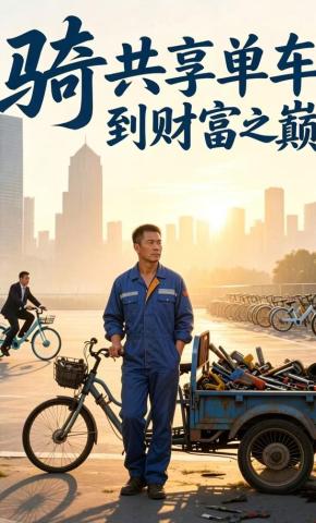 短剧《骑共享单车到财富之巅》海报