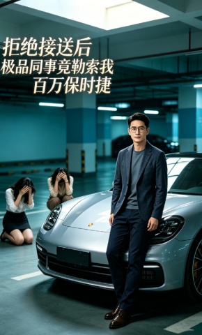 短剧《拒绝接送后，极品同事竟勒索我百万保时捷》海报