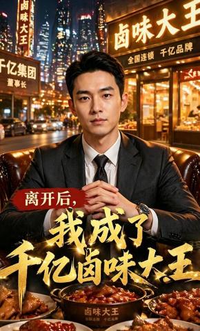 短剧《离开后，我成了千亿卤味大王》海报