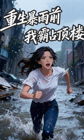 短剧《重生暴雨前，我霸占顶楼》海报