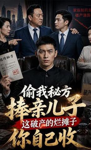 短剧《偷我秘方捧亲儿子？这破产的烂摊子你自己收》海报