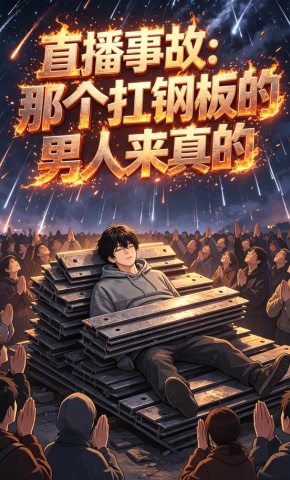 短剧《直播事故：那个扛钢板的男人来真的》海报